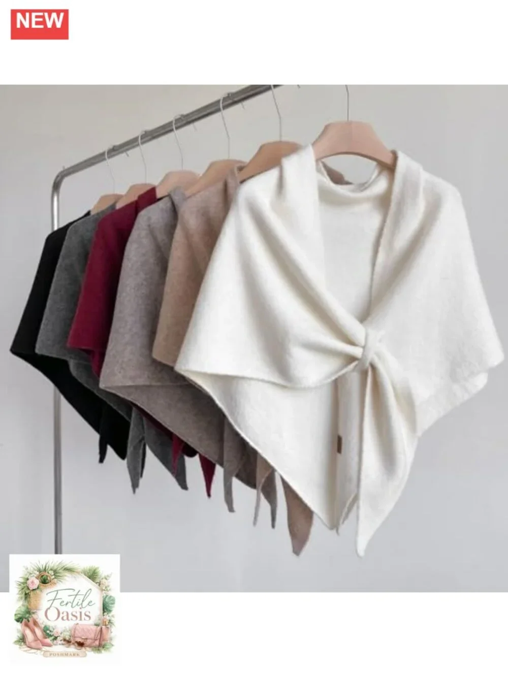 Women's Pashmina Shawl Wrap Knitted Poncho Cardigan Cape Sweater